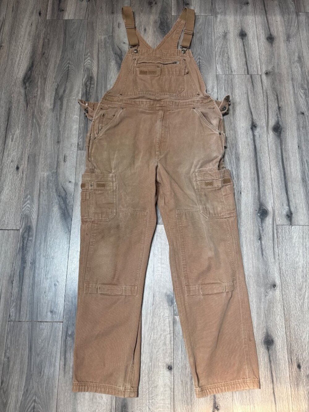Duluth Trading Co. Mens 36x34 Fire Hose Double Knee Overalls Heavy Duty Carpente